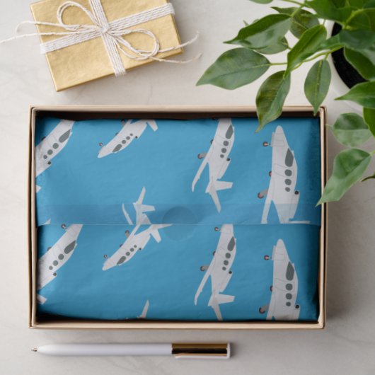Papier Mousseline Motif avion à réaction (Cadeau)