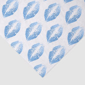 Papier Mousseline Motif baiser de parties scintillant bleu clair (Détail)