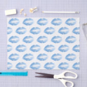 Papier Mousseline Motif baiser de parties scintillant bleu clair (Artisanat)