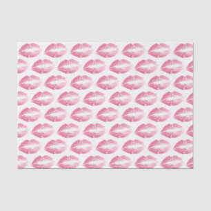 Papier Mousseline Motif baiser parties scintillant rose