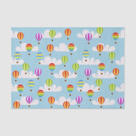 Papier Mousseline Motif Ballons à air chaud de couleur mignonne (Recto)