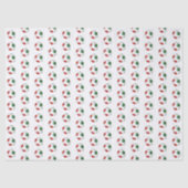 Papier Mousseline motif ballons de foot rouges verts (Recto)