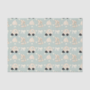 Papier Mousseline Motif bébé éléphant vert