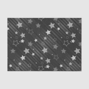 Papier Mousseline Motif Black Stars