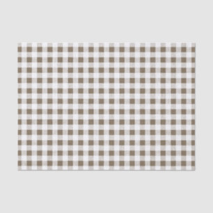 Papier Mousseline Motif blanc de guingan de Taupe