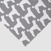 Papier Mousseline Motif blanc de silhouettes de caniche standard (Détail)