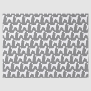 Papier Mousseline Motif blanc de silhouettes de caniche standard