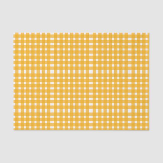 Papier Mousseline Motif blanc En vichy jaune (Recto)