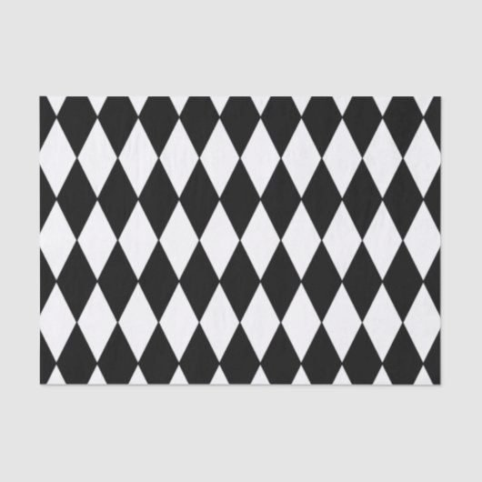 Papier Mousseline Motif blanc noir de harlequin (Recto)