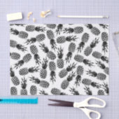 Papier Mousseline Motif blanc noir moderne abstrait d'ananas (Artisanat)