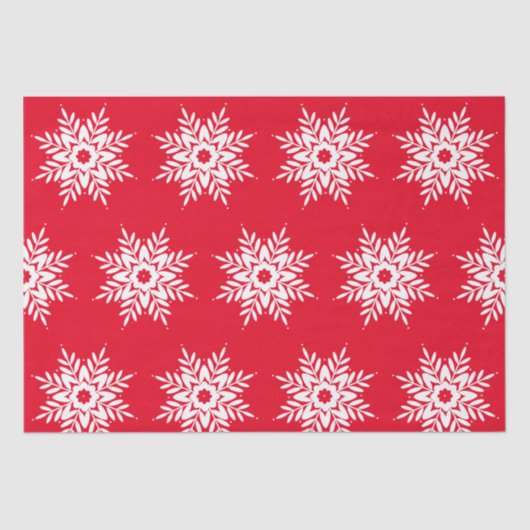 Papier Mousseline Motif blanc rouge (Recto)