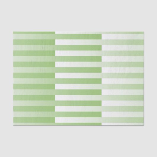 Papier Mousseline Motif blanc vert rayé (Recto)
