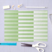 Papier Mousseline Motif blanc vert rayé (Artisanat)