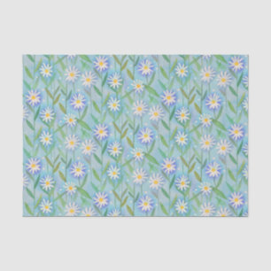 Papier Mousseline Motif bleu bleu blanc de la marguerite