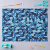 Papier Mousseline motif bleu camouflage de l'armée (Artisanat)
