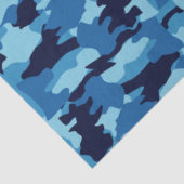 Papier Mousseline motif bleu camouflage de l'armée (Détail)
