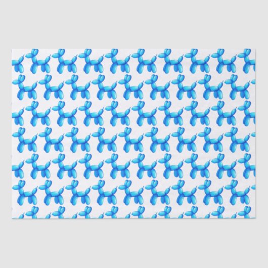 Papier Mousseline Motif bleu de chien de caniche d'animaux de ballon (Recto)