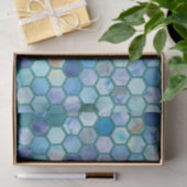 Papier Mousseline Motif bleu de nid d'abeilles d'Aqua de luxe (Cadeau)