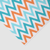 Papier Mousseline Motif bleu de zigzag d'Aqua orange moderne de (Détail)