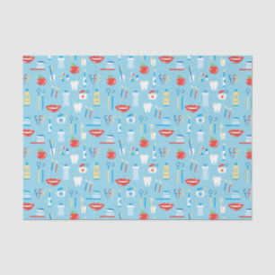 Papier Mousseline Motif bleu dentaire
