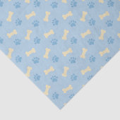 Papier Mousseline Motif bleu d'os d'empreinte de patte (Détail)