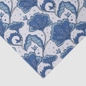 Papier Mousseline Motif bleu élégant moderne de batik (Détail)