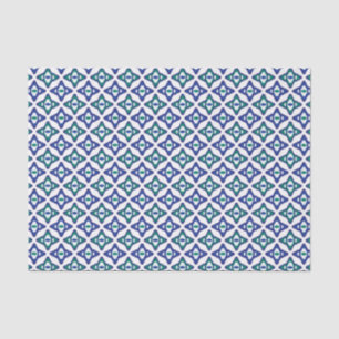Papier Mousseline motif bleu et vert avec un arrière - plan blanc