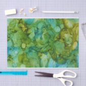 Papier Mousseline Motif bleu et vert lumineux audacieux d'art (Artisanat)