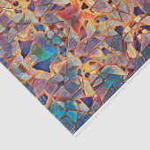 Papier Mousseline Motif bleu jaune pourpre de la tribu Boho (Détail)