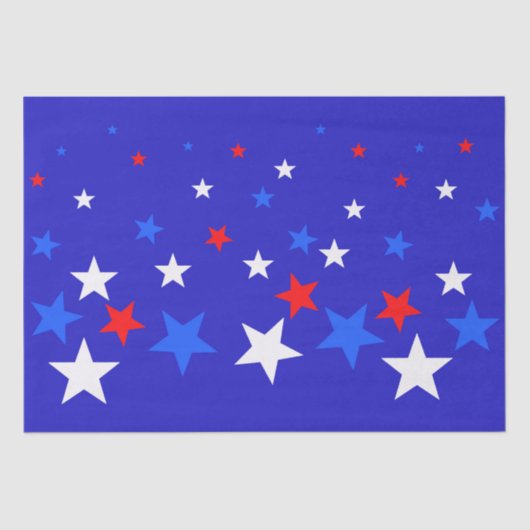 Papier Mousseline Motif bleu, rouge et blanc (Recto)