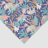 Papier Mousseline Motif bleu tropical de paresse (Détail)