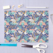 Papier Mousseline Motif bleu tropical de paresse (Artisanat)