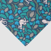 Papier Mousseline Motif bleu Turquoise de la méduse d'Octopus (Détail)