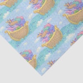 Papier Mousseline Motif bleu turquoise de Noah's Ark Animals (Détail)