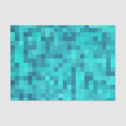 Papier Mousseline Motif bleu Turquoise turquoise (Recto)