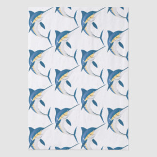 Papier Mousseline Motif Blue Marlin