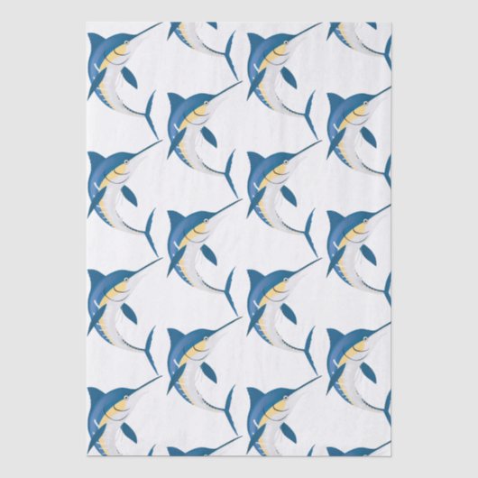 Papier Mousseline Motif Blue Marlin (Recto)