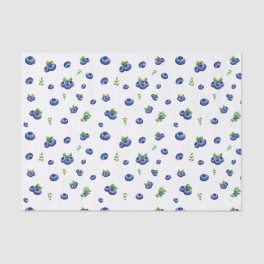 Papier Mousseline Motif Blueberry (Recto)