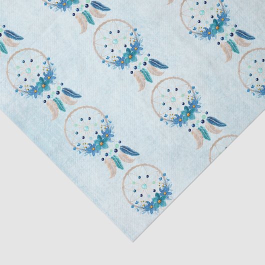 Papier Mousseline Motif Boho élégant Blue Dreamcatcher (Détail)