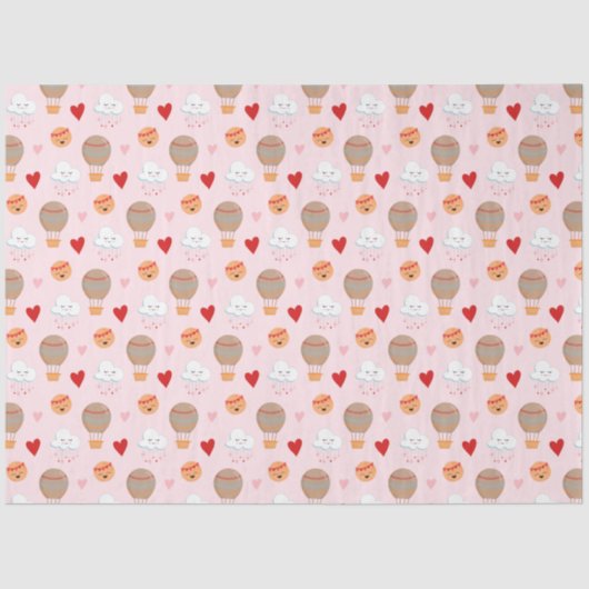 Papier Mousseline Motif Boho mignon en rose (Recto)