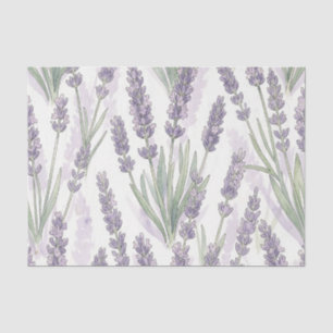Papier Mousseline Motif botanique à l'aquarelle de brins de lavande