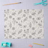 Papier Mousseline Motif botanique céleste (3) (Artisanat)