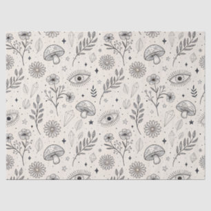 Papier Mousseline Motif botanique céleste (3)