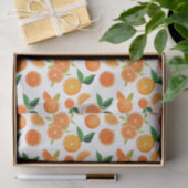 Papier Mousseline Motif botanique d'agrumes orange (Cadeau)