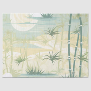 Papier Mousseline Motif botanique de la forêt de bambou Zen (5)