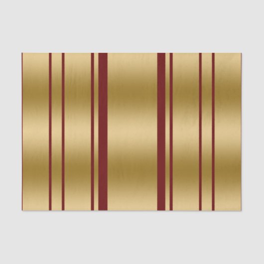 Papier Mousseline Motif Bourgogne & Gold Stripes (Recto)