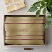 Papier Mousseline Motif Bourgogne & Gold Stripes (Cadeau)