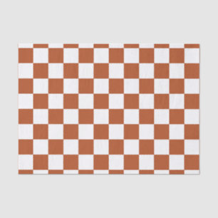 Papier Mousseline Motif Brown blanc À damiers chèque