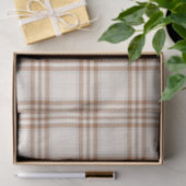 Papier Mousseline MOTIF Brown et TAN NEUTRAL PLAID (Cadeau)