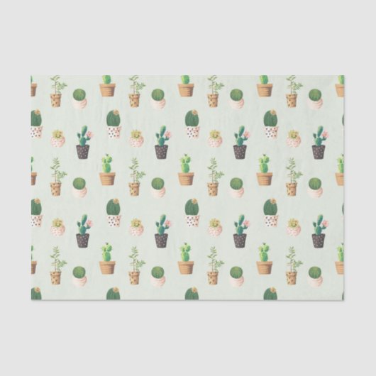 Papier Mousseline Motif Cactus - Plante réussi (Recto)